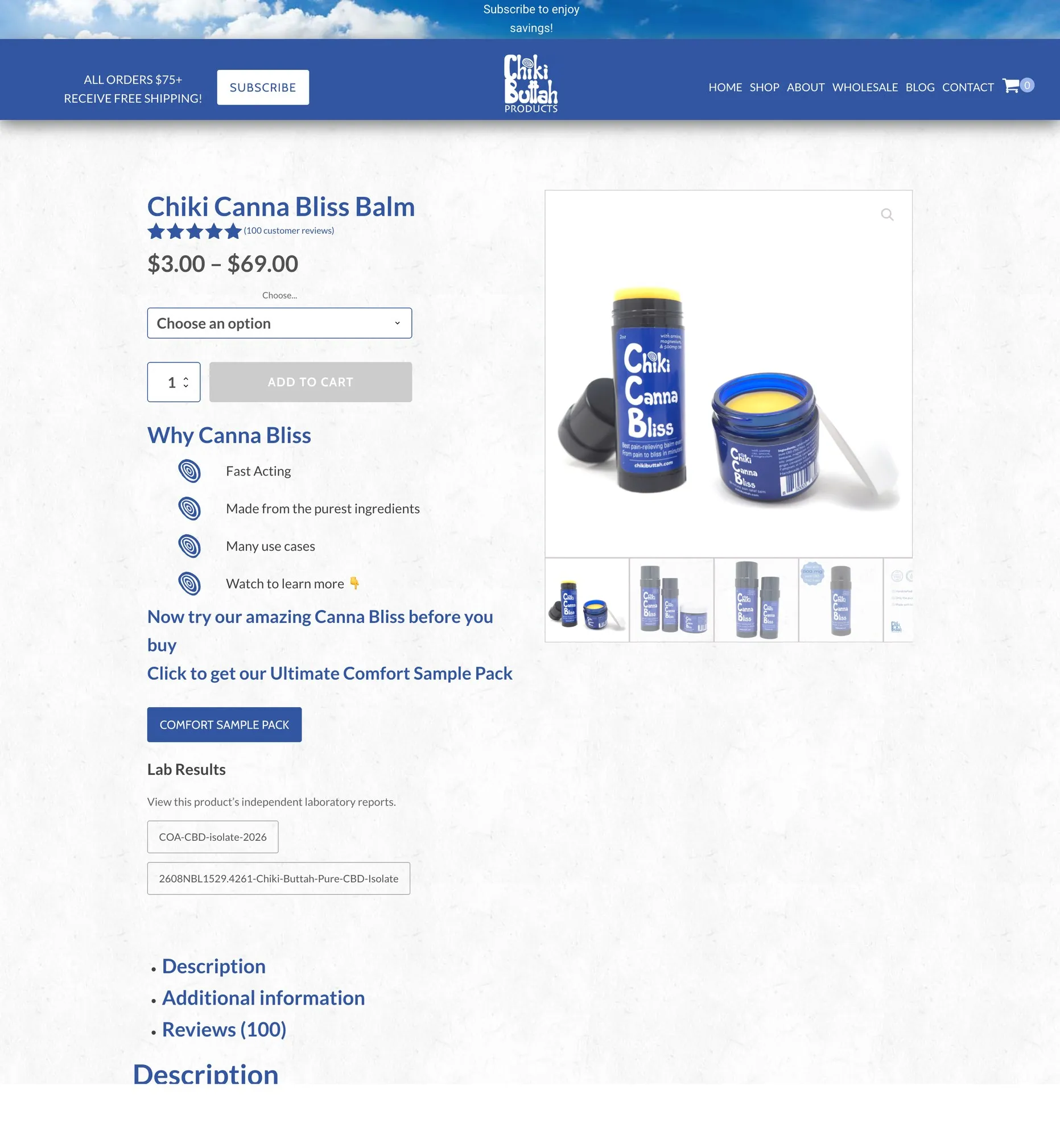 Chiki Buttah Products: Skincare / E-commerce, built by Argent Foundry.