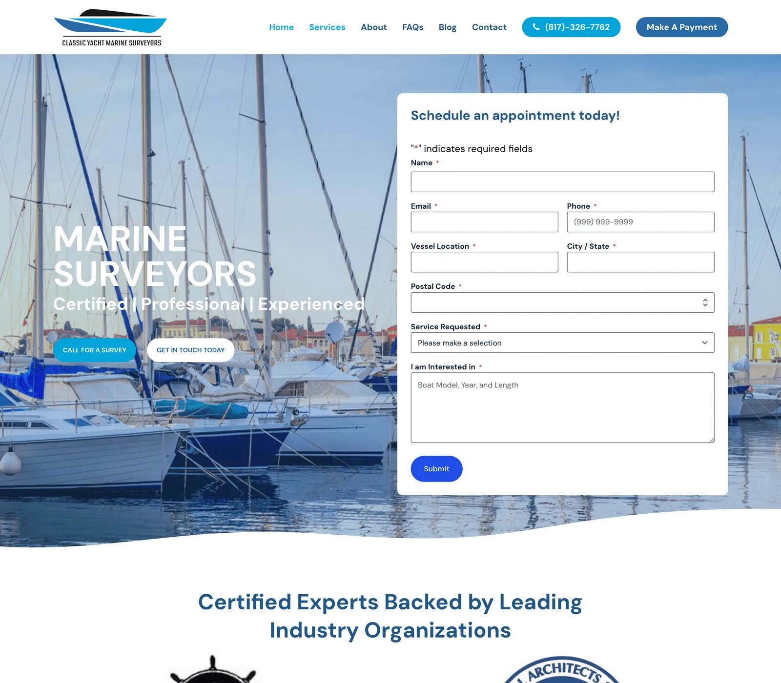 Classic Yacht Surveyors website