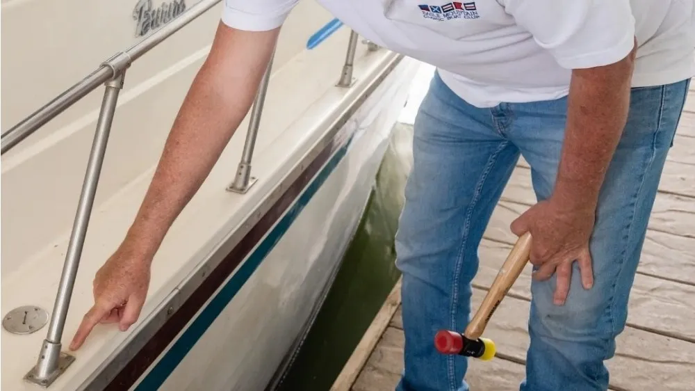 Real survey work: sounding a hull for delamination